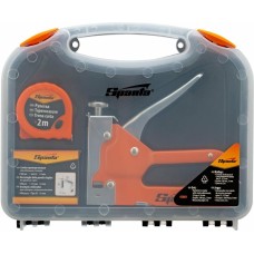 Степлер SPARTA Набор: степлер мебельный регулируемый, скобы 500 шт, рулетка 2 м, тип скобы 53, 4-14 мм 42003