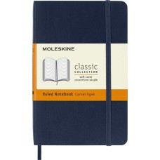 MOLESKINE Блокнот Classic Soft, 192стр, в линейку, мягкая обложка, синий сапфир [qp611b20]