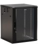 HYPERLINE Шкаф коммутационный TWB-1866-GP-RAL9004 настенный, стеклянная передняя дверь, 18U, 600x908x600 мм