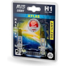 Лампа галогенная AVS Галогенная лампа /ATLAS ANTI-FOG/желтый H1.24V.70W.блистер 2шт