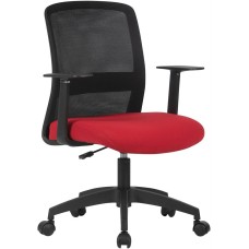 Кресло компьютерное CACTUS Кресло CS-MC333-BKRD, сетка/ткань, до 100кг, фиксированные подлокотники, темно-красный