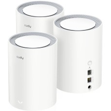 Маршрутизатор CUDY Маршрутизатор AX3000 Wi-Fi 6 Mesh 2 5G Solution 3-Pack, Dual-Band, Chipset MT7981BA+MT7976CN+RTL8221B, 802.11ax/ac/a/b/g/n, 2402Mbps at 5GHz + 574Mbps at 2.4GHz, 2.5G WAN+GE LAN, 5 internal antennas, MU-MIMO, DDNS, Zerotier/Wireguard/Op