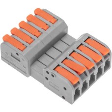 REXANT Клемма СМК 222-425R проходная разъемная 5 полюсов серая 0,2-2,5/4мм² (блистер 3 шт/уп)