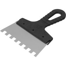 СИБРТЕХ Шпатель из нержавеющей стали, 150 мм, зуб 10 х 10 мм, пластмассовая ручка 85480