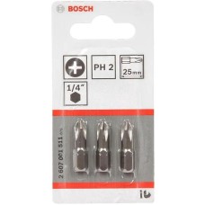BOSCH Набор бит Extra-Hart, шестигранный, 3шт [2607001511]