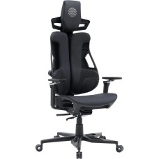 CACTUS Кресло CS-CHR-DUO-BBK черный искусственная кожа с подголов. крестов. алюминий пластик черный