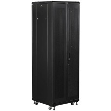 LANMASTER Шкаф коммутационный (TWT-CBB-22U-6X6-G1) напольный 22U 600x600мм пер.дв.стекл задн.дв.спл.стал.лист 2-хст. 2 бок.пан. 800кг черный IP20