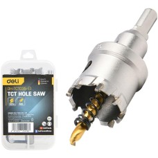 DELI Коронка по металлу твердосплавная с центрирующим сверлом DH-TCT035-E1 диаметр 35мм, шестигранный хвостовик