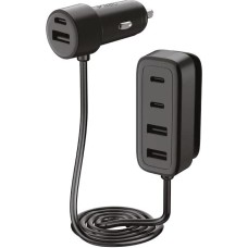 TTEC Автомобильное зарядное устройство 6-в-1 SmartCharger 6in1 PD 90W Car Fast Charger 3 USB-C + 3 USB-A. Цвет: черный