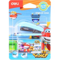 DELI Степлер настольный E0249 Super Wings 24/6 26/6 (12листов) ассорти 40скоб металл/пластик блистер