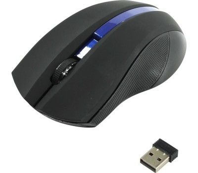 Мышь ОКЛИК 615MW черный/синий оптическая (1000dpi) беспроводная USB (2but)