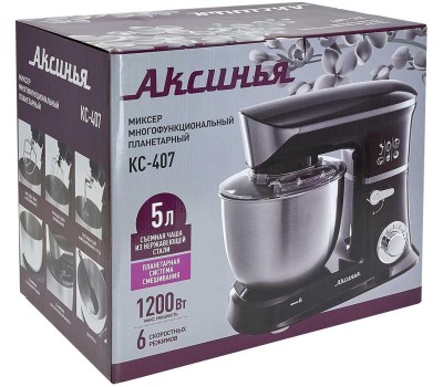 Планетарный миксер АКСИНЬЯ КС-407 черный