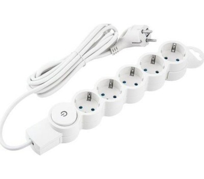 Сетевой фильтр DUWI 32576 5 С/Ф 5 гнезд- 3,0м - белый