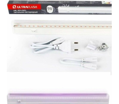 Фито-лампа ULTRAFLASH (14076) LWL-2014-04CL (ФИТО св-к, 9Вт)