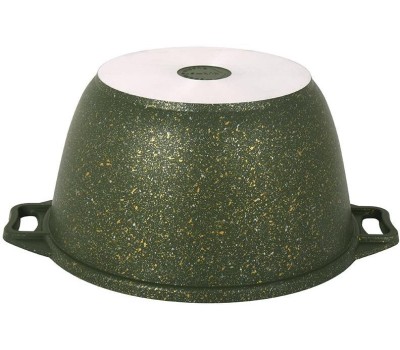 Кастрюля KUKMARA к41tsml а/пр литая 4,0л стекл/кр Trendy style malachite