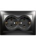 Розетка SMARTBUY (SBE-01b-16-S2-Z-c) Венера, 1-местная, черный