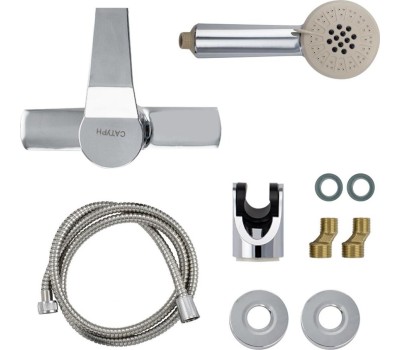 Смеситель для душевой кабины САТУРН 48003 Смеситель в душевую кабину с гибким шлангом, шаровый, 40 мм