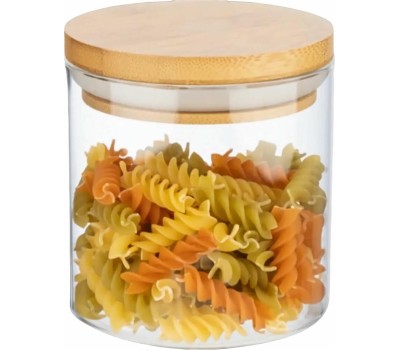 Стеклянная банка MALLONY Стеклянная банка для сыпучих продуктов с крышкой BAMBU, объем: 0,45 л (004451)