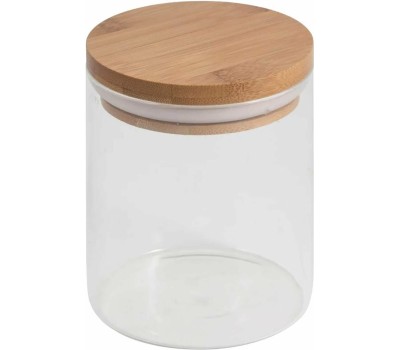 Стеклянная банка MALLONY Стеклянная банка для сыпучих продуктов с крышкой BAMBU, объем: 0,45 л (004451)