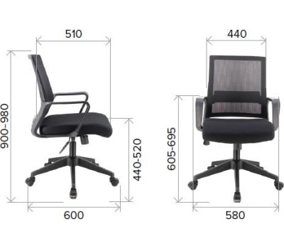 Кресло компьютерное EVERPROF Simple Сетка Черный