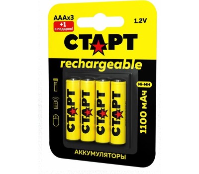 Аккумулятор СТАРТ (19344) HR03 ААА 1100mAh Ni-MH BL3+1