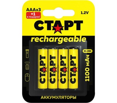 Аккумулятор СТАРТ (19344) HR03 ААА 1100mAh Ni-MH BL3+1