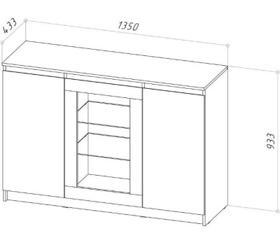 Комод НК-МЕБЕЛЬ STERN комод Т-14(витрина) Дуб Вотан 72678287 (2 кор.)