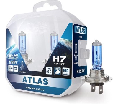 Лампа галогенная AVS ATLAS PB/5000К/PB H7.12V.55W. 2шт