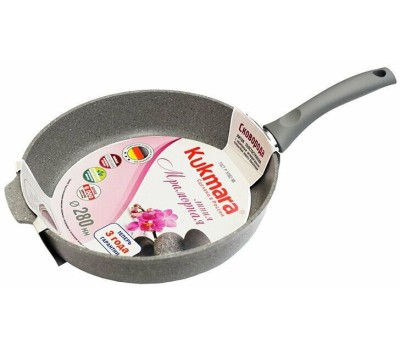 Сковорода KUKMARA Смс283а а/пр литая 28см съемн/руч Светлый мрамор