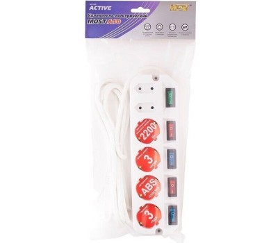 MOST Сетевой удлинитель A10 5м (6 розеток) белый (коробка)