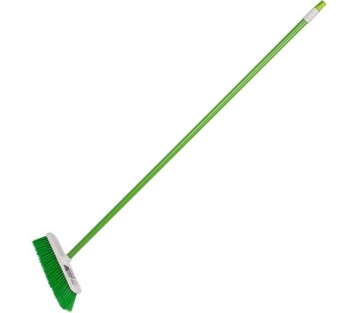 PALISAD HOME Щетка пластмассовая для подметания пола, 27 см, c черенком, 120 см, салатовая щетина, Home Palisad 935455