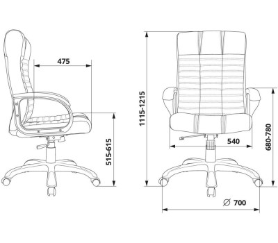 Кресло компьютерное БЮРОКРАТ Кресло руководителя KB-10 черный эко.кожа крестов. пластик