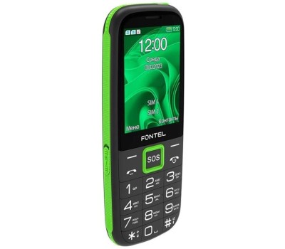 Телефон мобильный FONTEL SP280 черно-зеленый