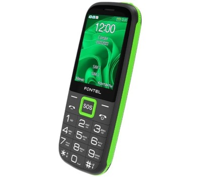 Телефон мобильный FONTEL SP280 черно-зеленый