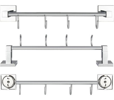 Аксессуары для ванной комнаты GFMARK 84205 Вешалка с четырьмя крючками прямая, на квадратном основании, цвет ХРОМ