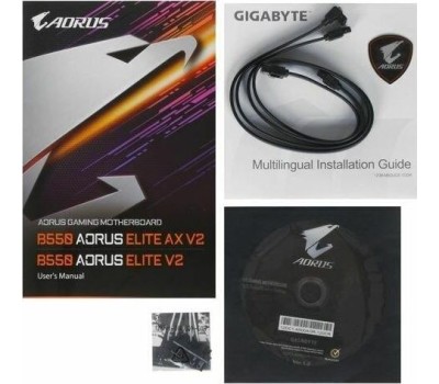 Материнская плата GIGABYTE Материнская плата B550 AORUS ELITE AX V2, Socket AM4, AMD B550, ATX, Ret