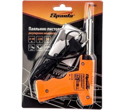 SPARTA Паяльник-пистолет с регулировкой мощности 25-80 Вт, 220 В 913065