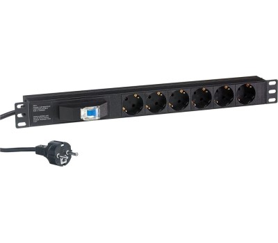 Exegate EX280835RUS Блок розеток ExeGate ServerPro PDU-19H610 Al-6S-EU2.5-1P, 19