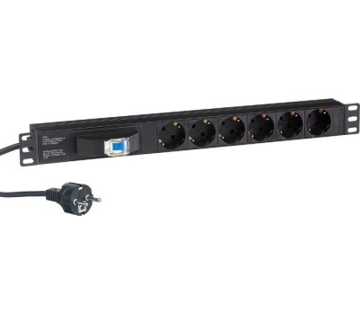 Exegate EX280835RUS Блок розеток ExeGate ServerPro PDU-19H610 Al-6S-EU2.5-1P, 19