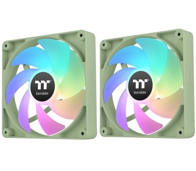 THERMALTAKE Вентилятор CT140 Sync Matcha 2шт, 140мм, 4-pin, 1500об/мин, 30.5 дБ, ARGB, зеленый, Ret [cl-f203-pl14mg-a]