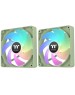 THERMALTAKE Вентилятор CT140 Sync Matcha 2шт, 140мм, 4-pin, 1500об/мин, 30.5 дБ, ARGB, зеленый, Ret [cl-f203-pl14mg-a]