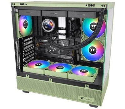 THERMALTAKE Вентилятор CT140 Sync Matcha 2шт, 140мм, 4-pin, 1500об/мин, 30.5 дБ, ARGB, зеленый, Ret [cl-f203-pl14mg-a]