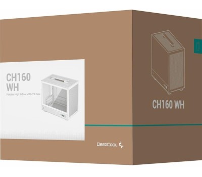 Корпус для ПК DEEPCOOL Корпус miniITX CH160, Mini-Tower, без БП, белый [r-ch160-whngi0-g-1]
