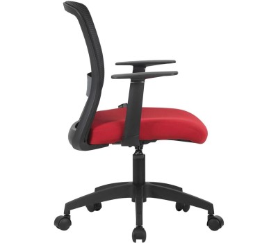 Кресло компьютерное CACTUS Кресло CS-MC333-BKRD, сетка/ткань, до 100кг, фиксированные подлокотники, темно-красный