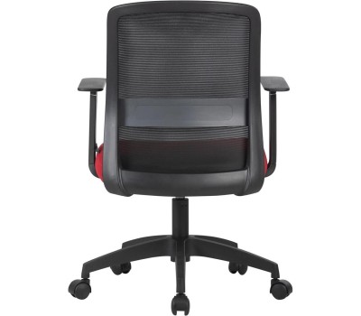 Кресло компьютерное CACTUS Кресло CS-MC333-BKRD, сетка/ткань, до 100кг, фиксированные подлокотники, темно-красный