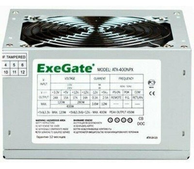 Блок питания EXEGATE Блок питания 400NPX, 400Вт, 120мм, черный [ex224732rus-s]