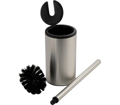 САНАКС - Ёрш для унитаза, напольный, крышка АВТОМАТ, ЭКСКЛЮЗИВ, из нержавеющей стали 410 306