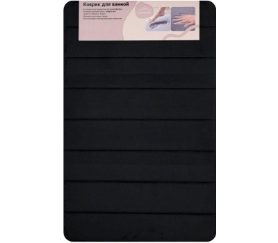 САНАКС - Коврик в ванную ПАМЯТЬ с эффектом восстановления, одинарный черный 50 х 80 см 00435