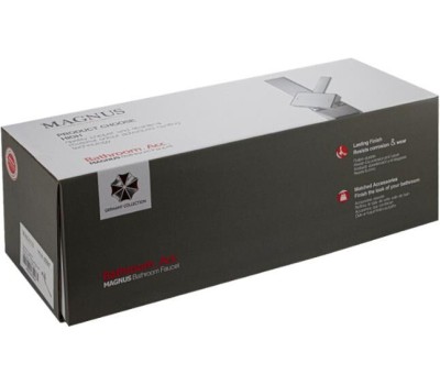 МАГНУС - Смеситель для ванны, длинный излив, шаровый, с дивертором на корпусе, квадратный корпус, из нержавеющей стали марки 304, цвет САТИН. 9227