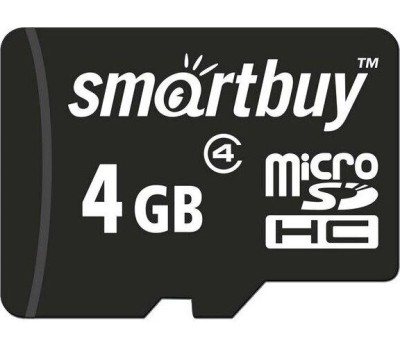 Карта памяти SMARTBUY (SB4GBSDCL4-01) MicroSDHC 4GB Class4 + адаптер